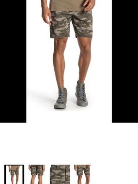 Slate & Stone Men's Camo Cargo Shorts in Olive and Tan